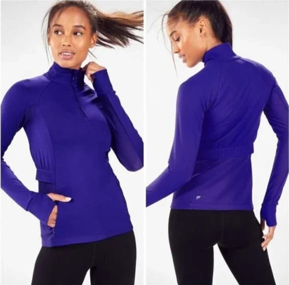 Fabletics Rosalia Performance Jacket Top II Iris Blue Size S